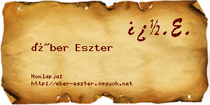 Éber Eszter névjegykártya